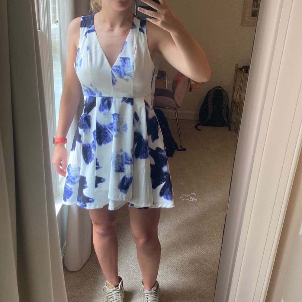 The cutest blue and white mini dress! Lulus size XS